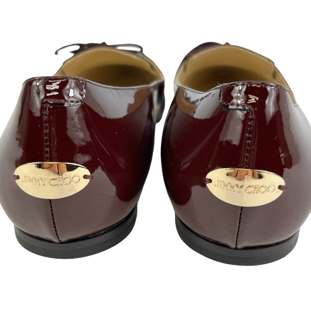 Jimmy Choo Genna Pointed Toe Flats Women’s 38.5  US 8 in Bordeaux New with Box - Picture 8 of 11